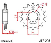 JT Sprockets Front Steel Countershaft Sprocket 15 Tooth 15T 530 Chain For Honda CBR600F FM,FN,FP,FR,FS,FT 1991-1996 JTF295.15