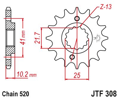 JT Sprockets Front Steel Sprocket 14 Tooth 14T 520 Chain JTF308.14