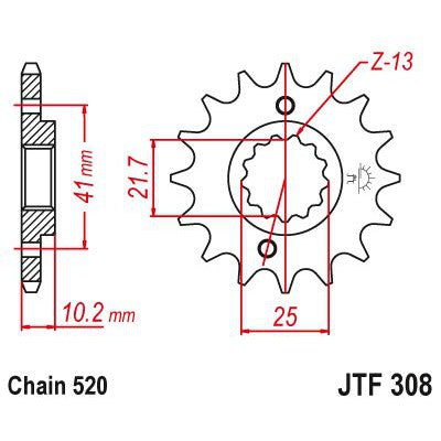 JT Sprockets Front Steel Sprocket 15 Tooth 15T 520 Chain JTF308.15