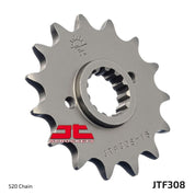 JT Sprockets Front Steel Sprocket 15 Tooth 15T 520 Chain For Suzuki GSXR1100 L 1990-1992 JTF308.15