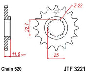 JT Sprockets Front Steel Sprocket 10 Tooth 10T 520 Chain JTF3221.10