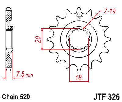 JT Sprockets Front Steel Countershaft Sprocket 13 Tooth 13T 520 Chain JTF326.13