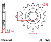 JT Sprockets Front Steel Countershaft Sprocket 13 Tooth 13T 520 Chain For Honda CR125 RH,RJ,RK,RL,RM,RN,RP,RR 1987-1994 JTF326.13