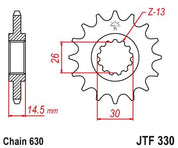 JT Sprockets Front Steel Countershaft Sprocket 15 Tooth 15T 630 Chain For Honda CB750F Super Sport 1979 JTF330.15