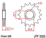 JT Sprockets Front Steel Countershaft Sprocket 24 Tooth 24T 520 Chain