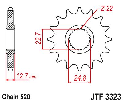 JT Sprockets Front Steel Countershaft Sprocket 24 Tooth 24T 520 Chain