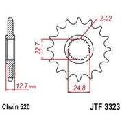 JT Sprockets Front Steel Countershaft Sprocket 22 Tooth 22T 520 Chain For Polaris Big Boss 300 6x6 1994 JTF3323.22