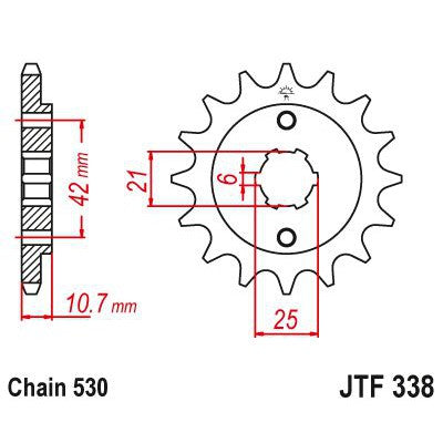 JT Sprockets Front Steel Countershaft Sprocket 17 Tooth 17T 530 Chain JTF338.17