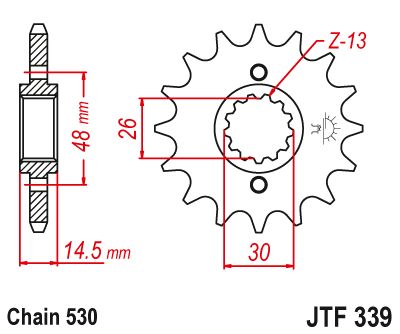 JT Sprockets Front Steel Countershaft Sprocket 18 Tooth 18T 530 Chain JTF339.18