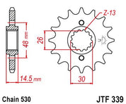 JT Sprockets Front Steel Countershaft Sprocket 17 Tooth 17T 530 Chain For Honda CB1100F 1983 JTF339.17