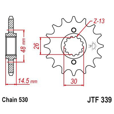 JT Sprockets Front Steel Countershaft Sprocket 17 Tooth 17T 530 Chain JTF339.17