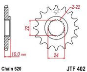 JT Sprockets Front Steel Countershaft Sprocket 15 Tooth 15T 520 Chain JTF402.15