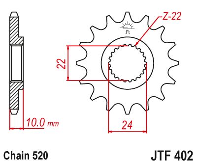 JT Sprockets Front Steel Countershaft Sprocket 15 Tooth 15T 520 Chain JTF402.15