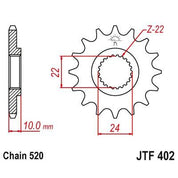 JT Sprockets Front Steel Countershaft Sprocket 16 Tooth 16T 520 Chain For Husqvarna TR650 Terra 2013-2014 JTF402.16