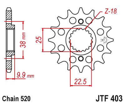 JT Sprockets Front Steel Sprocket 15 Tooth 15T 520 Chain JTF403.15