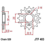 JT Sprockets Front Steel Sprocket 15 Tooth 15T 520 Chain For BMW G450X Street Legal 2009 JTF403.15