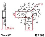 JT Sprockets Front OEM Type Rubber Cushioned Sprocket 17 Tooth 17T 525 Chain