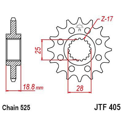 JT Sprockets Front OEM Type Rubber Cushioned Sprocket 20 Tooth 20T 525 Chain