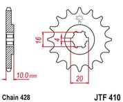 JT Sprockets Front Steel Sprocket 14 Tooth 14T 428 Chain JTF410.14