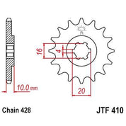 JT Sprockets Front Steel Sprocket 14 Tooth 14T 428 Chain For Hyosung GT125 R EFI 2012 JTF410.14