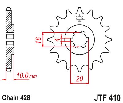 JT Sprockets Front Steel Sprocket 14 Tooth 14T 428 Chain For Hyosung GT125 R EFI 2012 JTF410.14