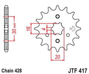 JT Sprockets Front Steel Sprocket 14 Tooth 14T 428 Chain JTF417.14