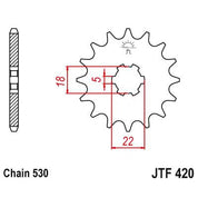 JT Sprockets Front Steel Countershaft Sprocket 15 Tooth 15T 530 Chain JTF420.15