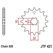 JT Sprockets Front Steel Countershaft Sprocket 11 Tooth 11T 520 Chain JTF421.11