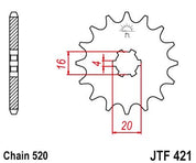JT Sprockets Front Steel Countershaft Sprocket 11 Tooth 11T 520 Chain For Yamaha Tri Moto 125 YT125 J,K,L,N 1982-1985 JTF421.11