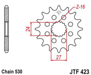 JT Sprockets Front Steel Countershaft Sprocket 18 Tooth 18T 530 Chain JTF423.18