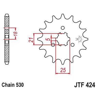 JT Sprockets Front Steel Sprocket 17 Tooth 17T 530 Chain JTF424.17