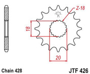 JT Sprockets Front Steel Countershaft Sprocket 14 Tooth 14T 428 Chain JTF426.14