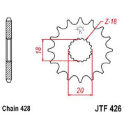 JT Sprockets Front Steel Countershaft Sprocket 14 Tooth 14T 428 Chain JTF426.14