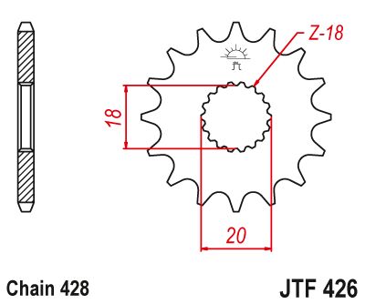 JT Sprockets Front Steel Countershaft Sprocket 14 Tooth 14T 428 Chain JTF426.14