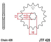 JT Sprockets Front Steel Sprocket 15 Tooth 15T 428 Chain JTF428.15