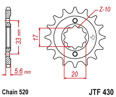 JT Sprockets Front Steel Countershaft Sprocket 13 Tooth 13T 520 Chain For Suzuki RMZ250 K6 2006 JTF430.13