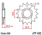 JT Sprockets Front Steel Countershaft Sprocket 11 Tooth 11T 520 Chain JTF432.11