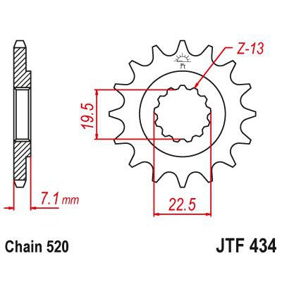 JT Sprockets Front Steel Countershaft Sprocket 14 Tooth 14T 520 Chain JTF434.14