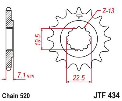 JT Sprockets Front Steel Countershaft Sprocket 15 Tooth 15T 520 Chain JTF434.15