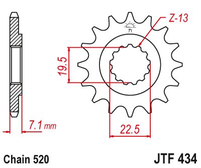 JT Sprockets Front Steel Countershaft Sprocket 16 Tooth 16T 520 Chain For Suzuki GN400TX 1980-1982 JTF434.16