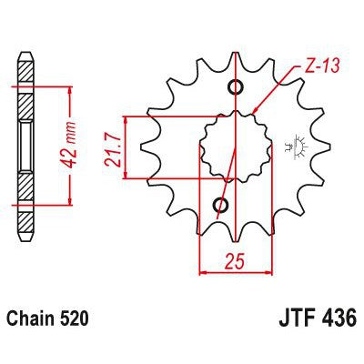 JT Sprockets Front Steel Sprocket 15 Tooth 15T 520 Chain JTF436.15