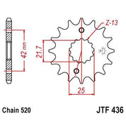JT Sprockets Front Steel Sprocket 14 Tooth 14T 520 Chain For Suzuki RG250 Gamma WD,WE 1983-1984 JTF436.14