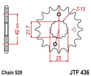 JT Sprockets Front Steel Sprocket 14 Tooth 14T 520 Chain For Suzuki RGV250 M,N,P,R 1991-1994 JTF436.14