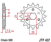 JT Sprockets Front Steel Countershaft Sprocket 15 Tooth 15T 520 Chain JTF437.15