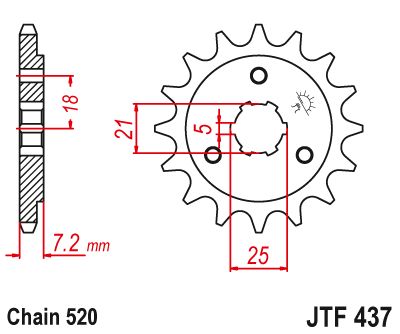 JT Sprockets Front Steel Countershaft Sprocket 15 Tooth 15T 520 Chain JTF437.15