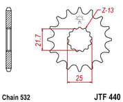 JT Sprockets Front Steel Sprocket 14 Tooth 14T 532 Chain For Suzuki GSXR1100 G,H,J 1986-1988 JTF440.14