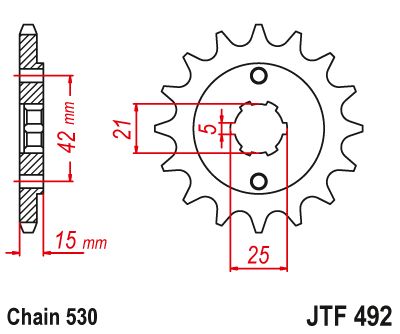 JT Sprockets Front Steel Sprocket 15 Tooth 15T 530 Chain JTF492.15