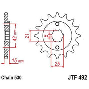 JT Sprockets Front Steel Sprocket 15 Tooth 15T 530 Chain For Ducati Pantah 600 SL Sports 1980-1984 JTF492.15