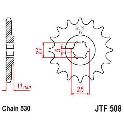 JT Sprockets Front Steel Sprocket 14 Tooth 14T 530 Chain JTF508.14