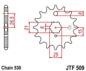 JT Sprockets Front Steel Countershaft Sprocket 15 Tooth 15T 530 Chain JTF509.15